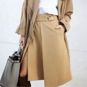 ZARA Camel Wrap Belt Pleated
Asymmetrical Skirt